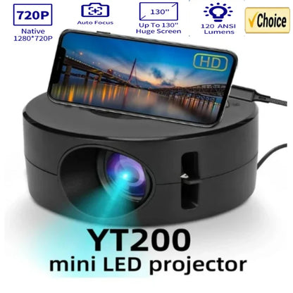 YT200 Smart Projector Auto Focus Android LED HD Projetor Supports Decoding 1080P Videos Home Cinema Outdoor Portable