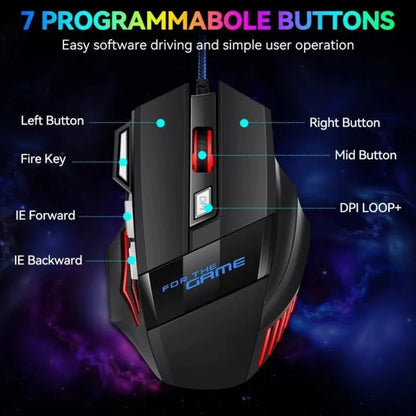 Wired Gaming Mouse USB Computer Mouse Gamer 7 Button RGB Backlit Ergonomic Mouse Backlight Game Mause Optical Mice for PC Gaming