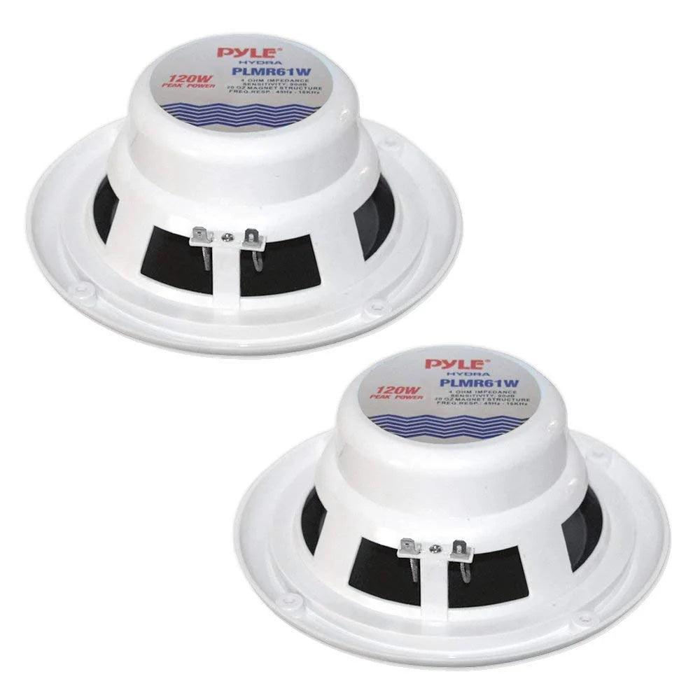 PLMR61W 6.5" 120W Marine/Boat Car Waterproof Full Range Audio Speakers