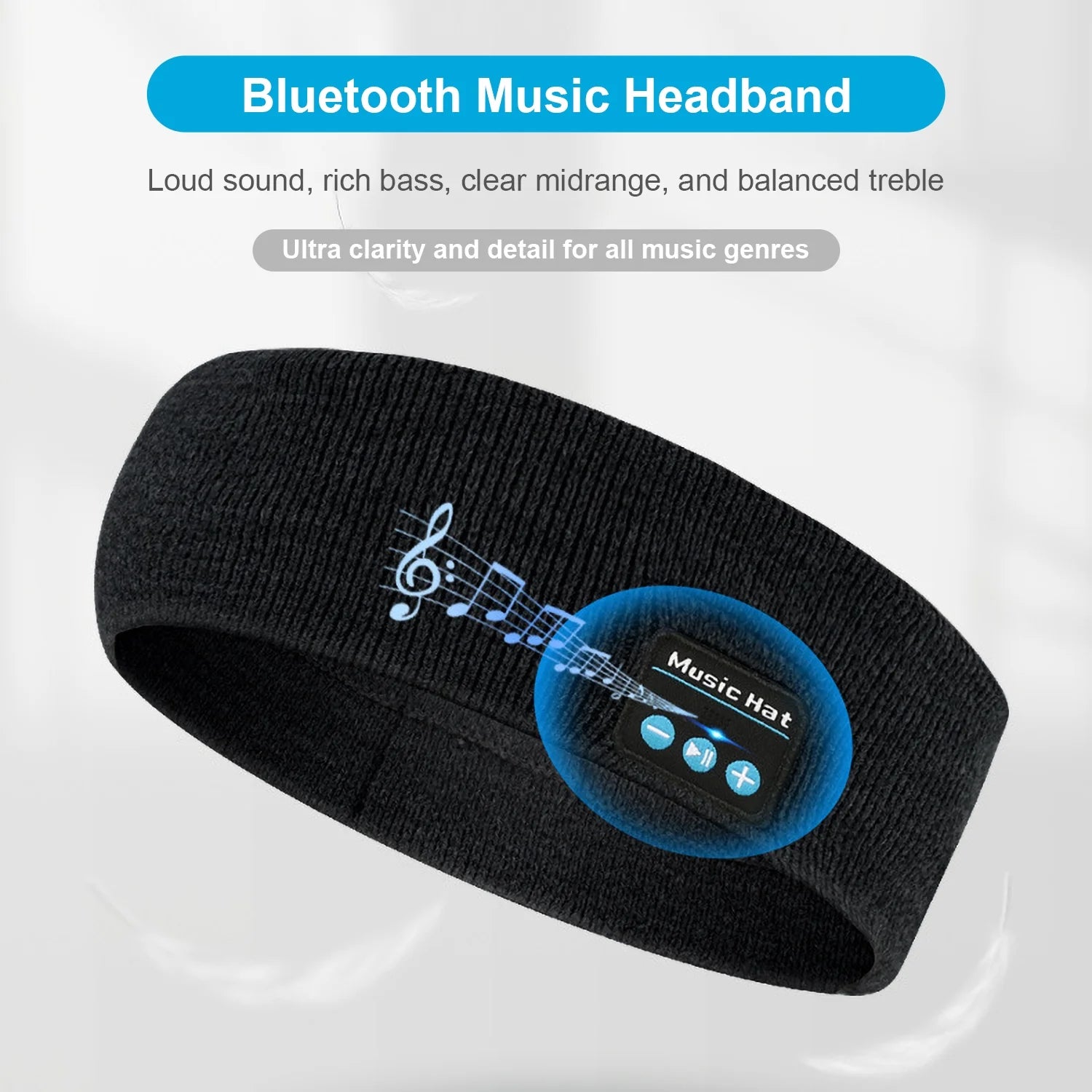 Sleep Headphones,  Bluetooth Headband Music Wireless Elastic W/ HD Stereo Speaker for Sports