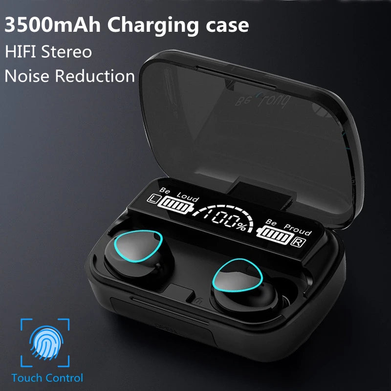 3500Mah TWS Wireless Earphones Bluetooth Noise Canceling Earbuds Stereo Headphones LED Display Sports Headset with Mic