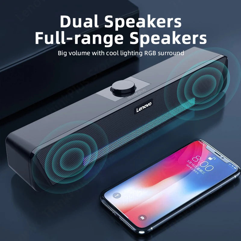 TS33 Wireless Bluetooth 5.0 Speaker Home Movie Surround Sound Bar Audio Speaker for Desk Computer Subwoofer