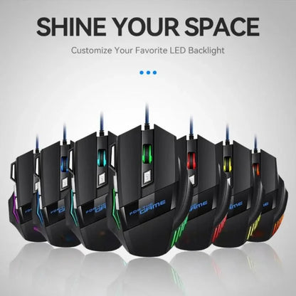 Wired Gaming Mouse USB Computer Mouse Gamer 7 Button RGB Backlit Ergonomic Mouse Backlight Game Mause Optical Mice for PC Gaming